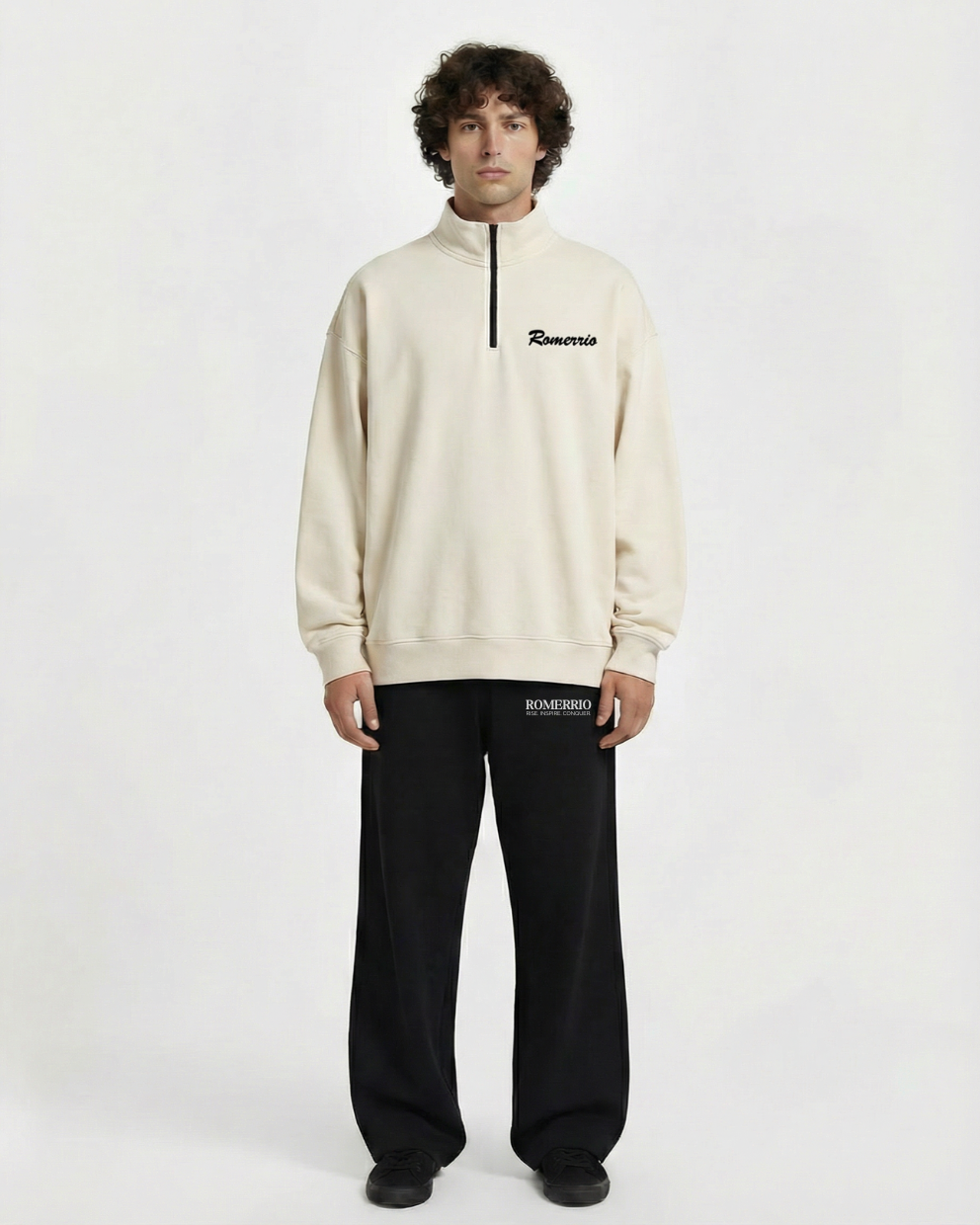 Heavy Oversized Half-Zip Sweatshirt
