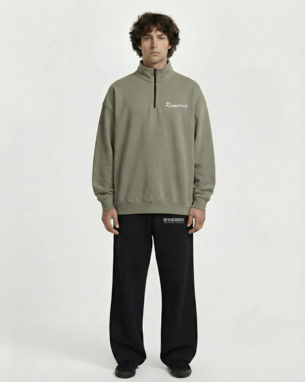 Heavy Oversized Half-Zip Sweatshirt