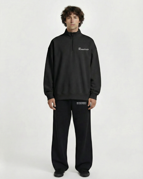 Heavy Oversized Half-Zip Sweatshirt