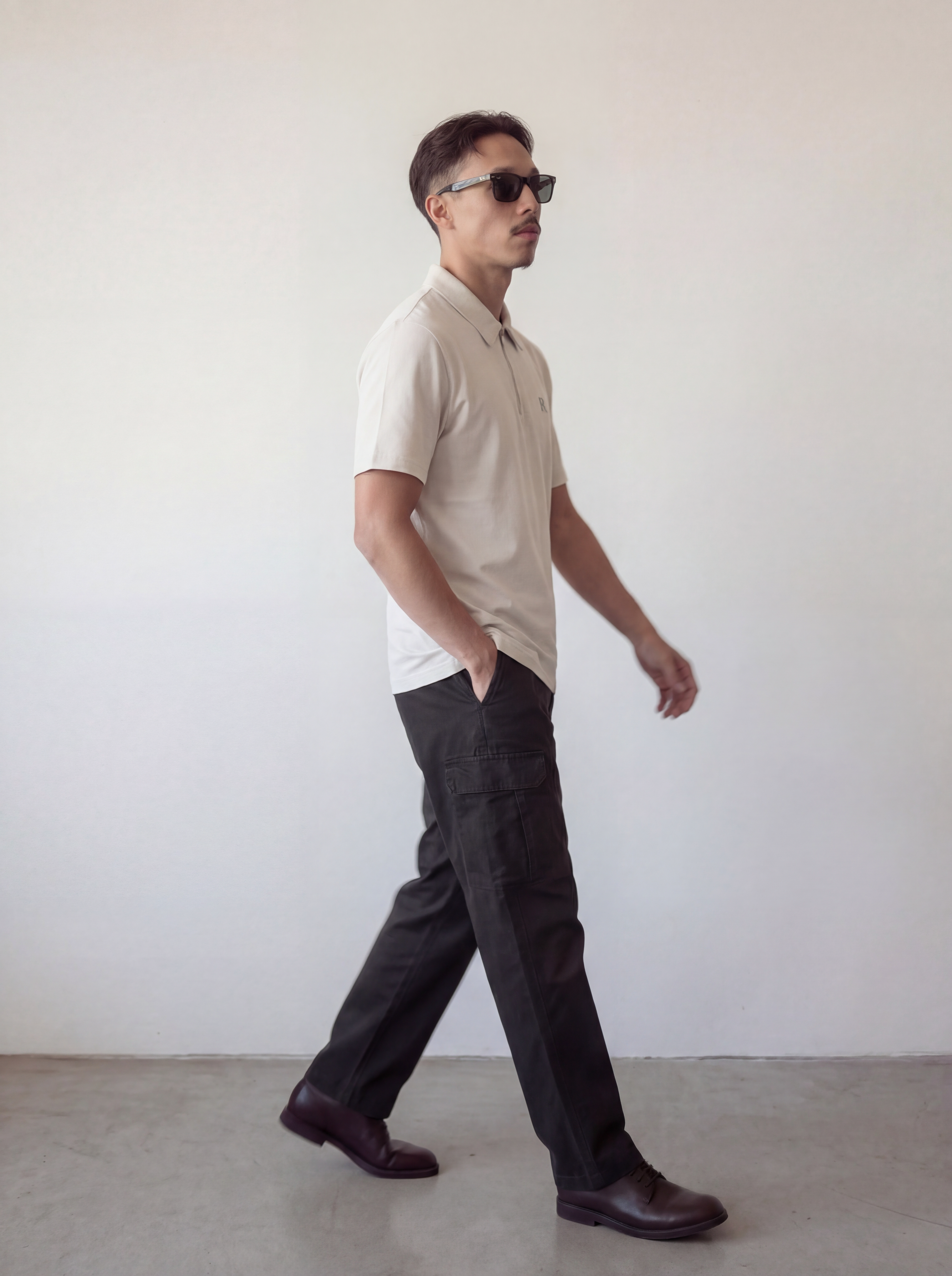 Half-Zip Cotton Polo Shirt