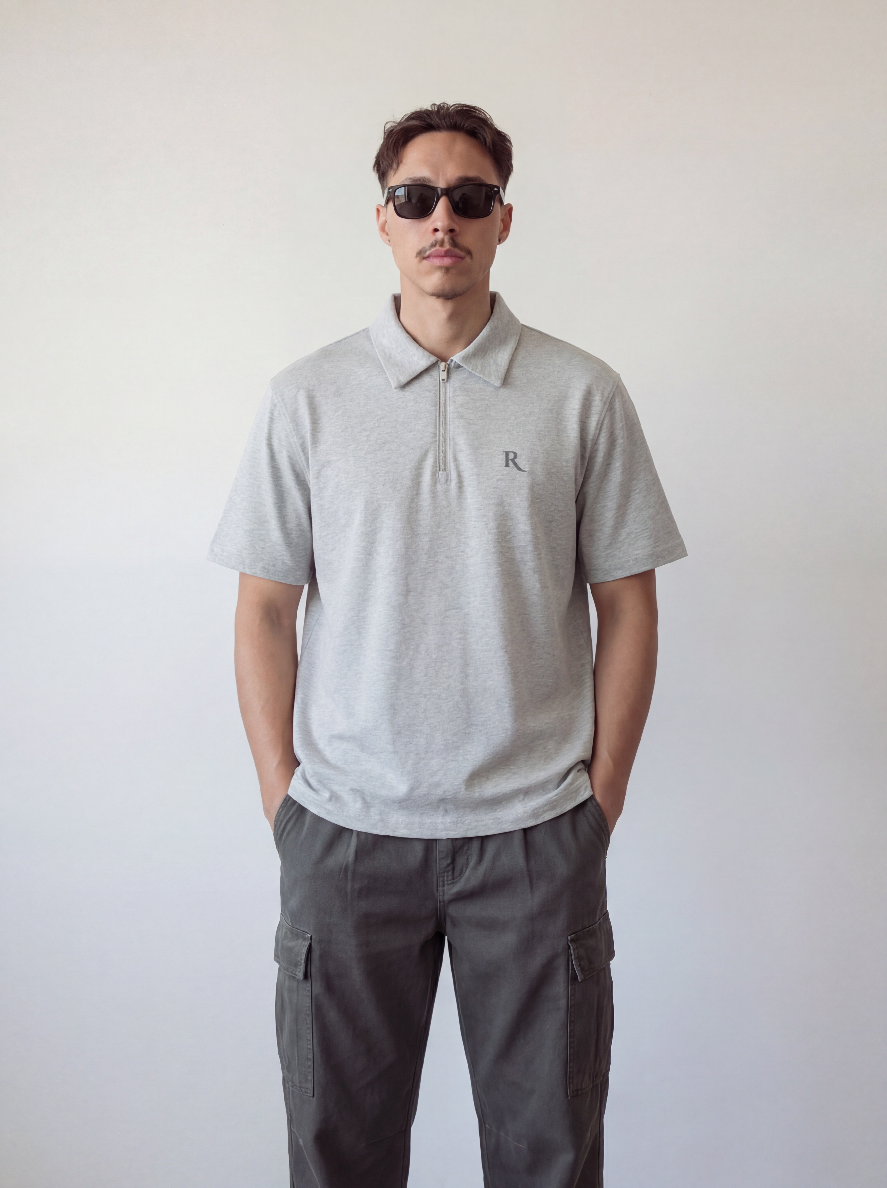 Half-Zip Cotton Polo Shirt