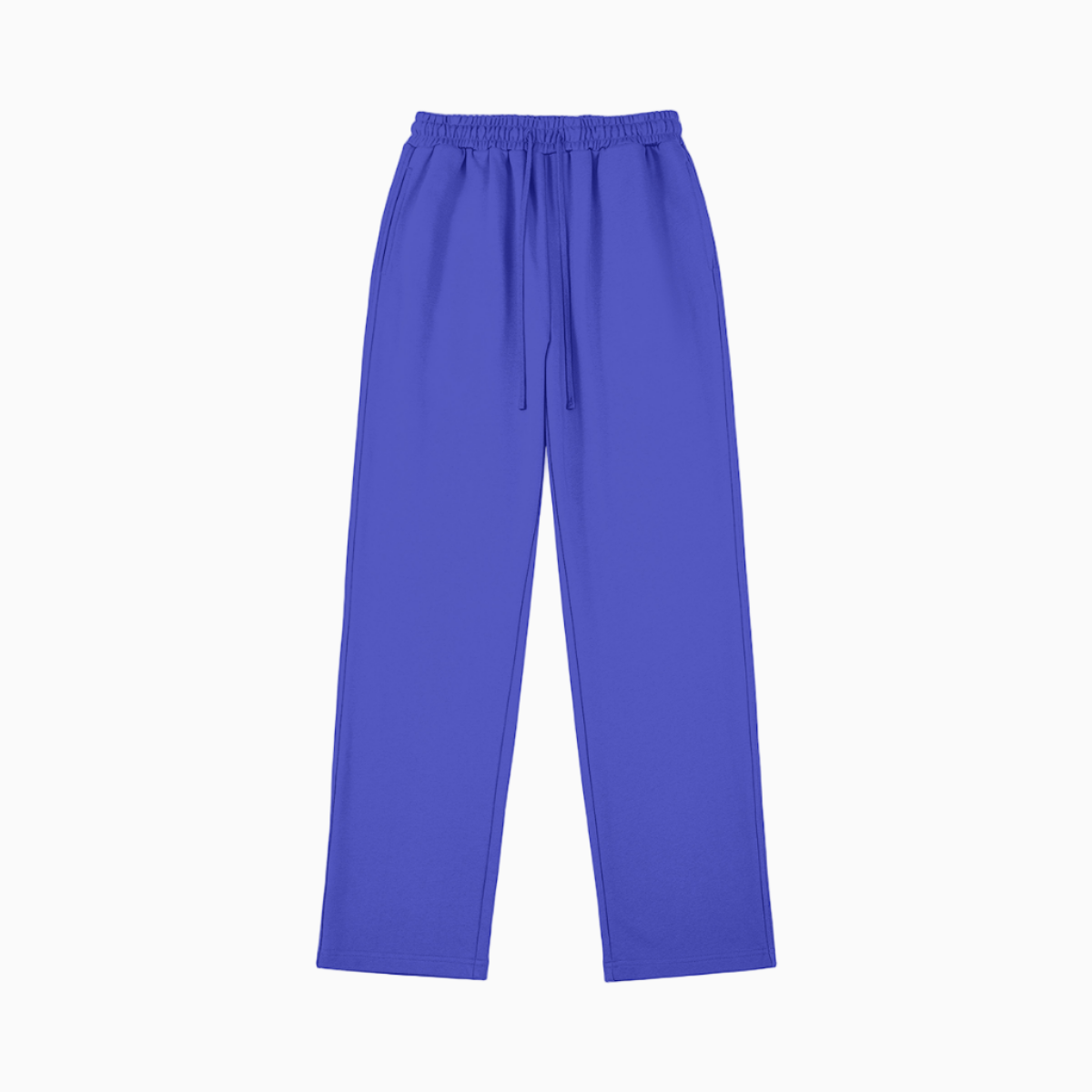 Electric Blue sweatpants on a white background 